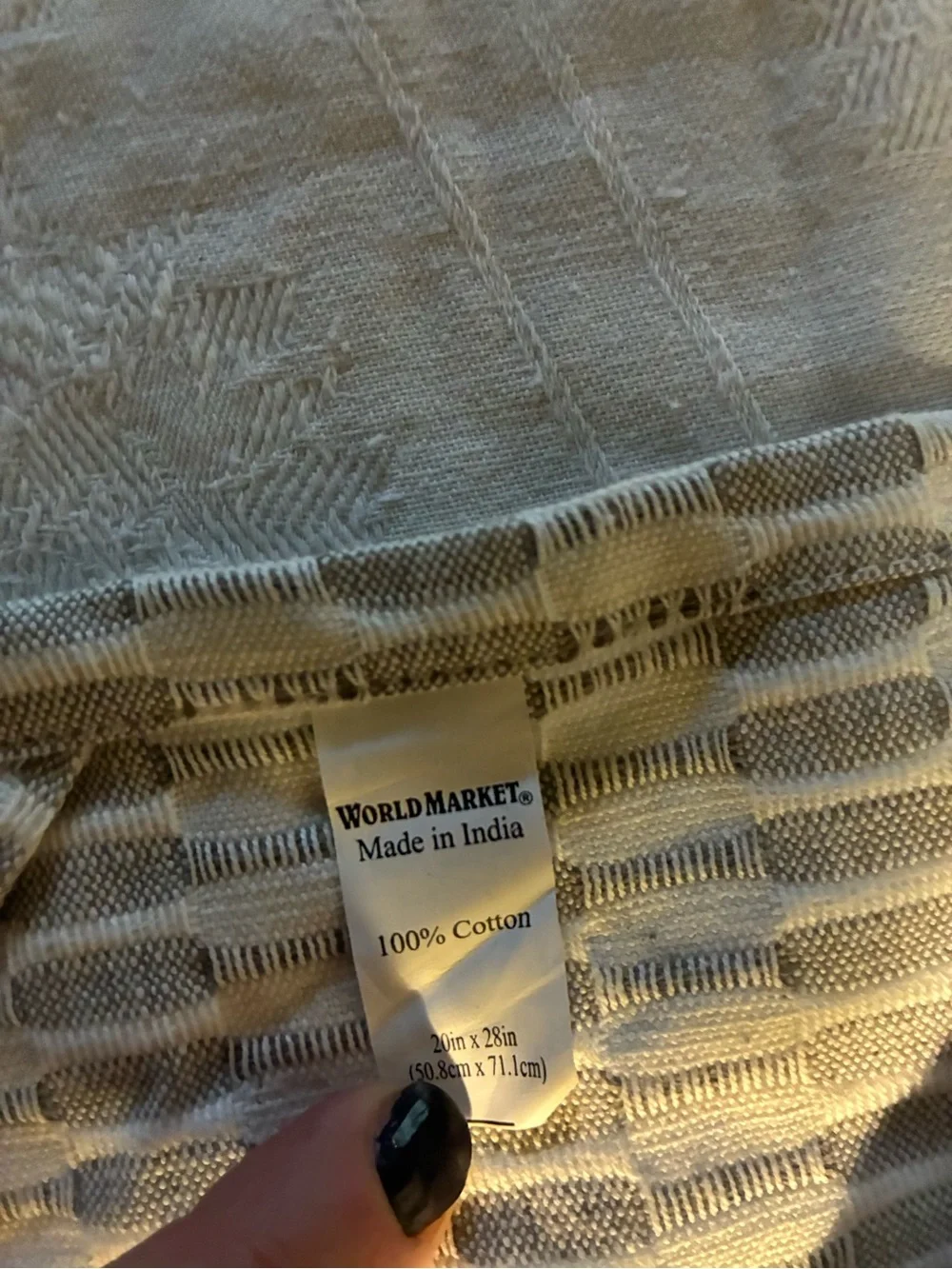 Magnolia & World Market 3 Towels 100% Cotton NWOT Cream/Tan/Black/White Stripes